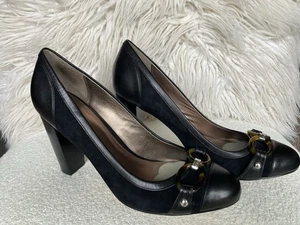 Coach Taffy schwarze Damen-Pumps aus Leder & Wildleder Größe 9,5 B - Bild 1 von 9