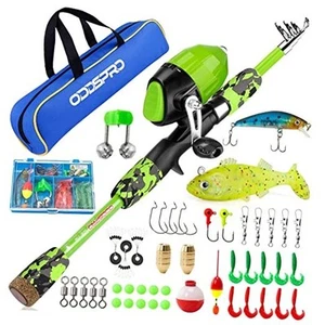 Kids Fishing Pole Pink, Portable Telescopic Fishing Rod and Reel Combo Kit - - Picture 1 of 7