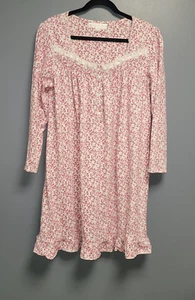 EILEEN WEST Talla L Camisón Floral Franela Vestido Cuello Corazón - Imagen 1 de 15