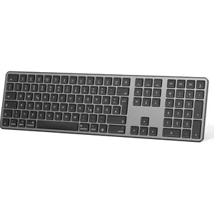Bluetooth Tastatur Grau für Mac MacBook Air Pro iMac Pro wiederaufladbar QWERTZ - Bild 1 von 2