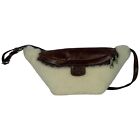 Patricia Nash Cantley Leather Belt Bag Sherpa And Lamb Fur Ivory Fanny Pack