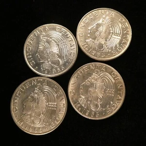 1965 Mexico 50 Centavos Cuauhtemoc Aztec Warrior BU KM 451 (398) - Picture 1 of 6