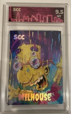 Simpsons Milhouse Holographic Novelty Custom Card Graded 9.5 Slab Central