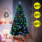 Fibre Optic Pre Lit Christmas Tree W/ Led Star Lights Xmas Tree Decor 4/5/6Ft