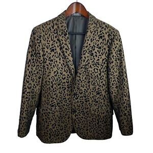Tux Till Dawn Men’s Sz 40R Leopard Print Skinny Fit Suit Tux Jacket Prom Party