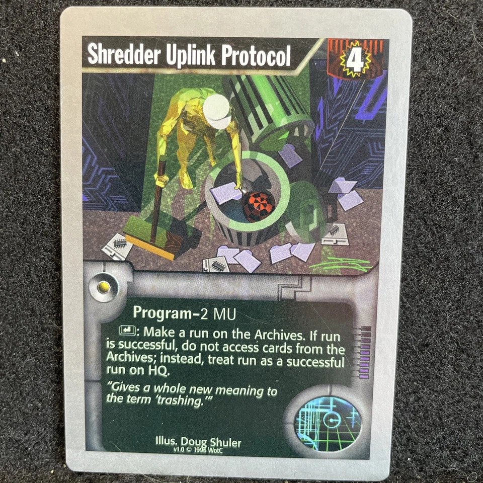 Netrunner 1996 WOTC Uncommon - Shredder Uplink Protocol (FREE SHIPPING)  - Image 1 of 1