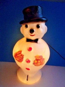 Molde soplado Beco muñeco de nieve con pajarita vintage Navidad espuma general 18" raro años 60 - Imagen 1 de 22