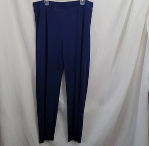 NEW Cyrus XL Plisse Pants Estate Navy Blue wide leg Stretchy dressy pull-on NWT - Picture 1 of 9