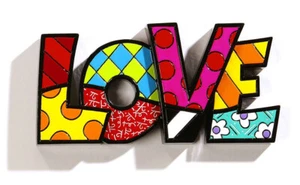 FIGURA DE ARTE PALABRA AMOR ROMERO BRITTO GRANDE 7 PULGADAS X 4 PULGADAS * NUEVA * - Imagen 1 de 6