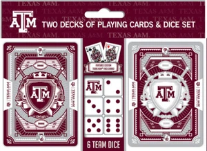NCAA Texas A&M Aggies set 2 mazzi di carte da gioco e dadi di squadra gioco - Foto 1 di 1