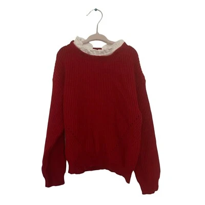 Mayoral воротник свитер красный и белый девочек размер 7 отличном состоянии пользователя EUC - Изображение 1 из 4