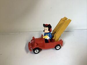 Mickey Mouse In Fire Engine Figure Bullyland Germany 4” Rare Vintage Disney