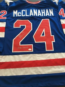 ROB MCCLANAHAN AUTOGRAPHED  1980 OLYMPIC JERSEY  J.S.A. AUTHENTICATED - Picture 1 of 9