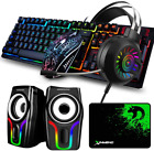 Gaming Combo 5 in1 For PS4 Keyboard + Mouse + Headset + RGB Speaker LED Backlit