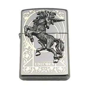 Zippo Unicorn Lighter Black Genuine Original Packing 6 Flints Set GIFT - Picture 1 of 12