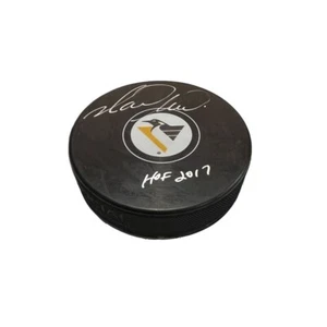 MARK RECCHI Signed Pittsburgh Penguins Puck - HOF 2017 (Exact Photo) - 00607 - Picture 1 of 2