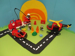 (RB10/1) LEGO Duplo Feuerwehr Löschfahrzeug Hubschrauber Auto - Bild 1 von 10