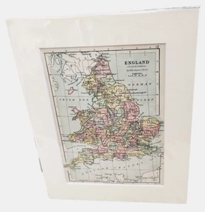 Original 1871 Antique Map of England (Tudor Period) 7'' x 9'' Mount - Picture 1 of 2