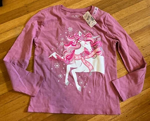 The Childrens Place Girls Unicorn Long Sleeve Shirt size:Large 10/12 NEW/NWT - Picture 1 of 3