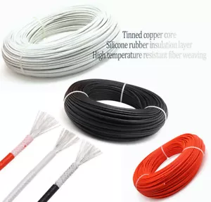 0,3 mm ~ 6 mm 2 Glasfaser geflochtener Draht Silikon Isolierter Draht viele Farben - Bild 1 von 13