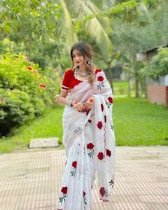 Pure Soft Chanderi Cotton Saree With Full Stitched Blouse,Wedding Sari VV-CB