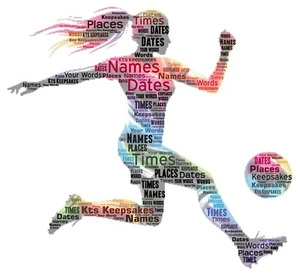 Wortkunst personalisiert Geschenk Andenken Fußballmannschaft Gruppe Damen Mädchen - Bild 1 von 6