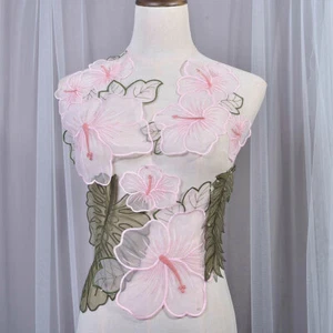 Exquisito Flor Hojas Appliques Bordado Parche Adornado para Trajes - Imagen 1 de 7