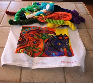 Laurel Burch by Danji Handpainted Needlepoint Canvas LB-5 Yarn to Complete. - Picture 1 of 5