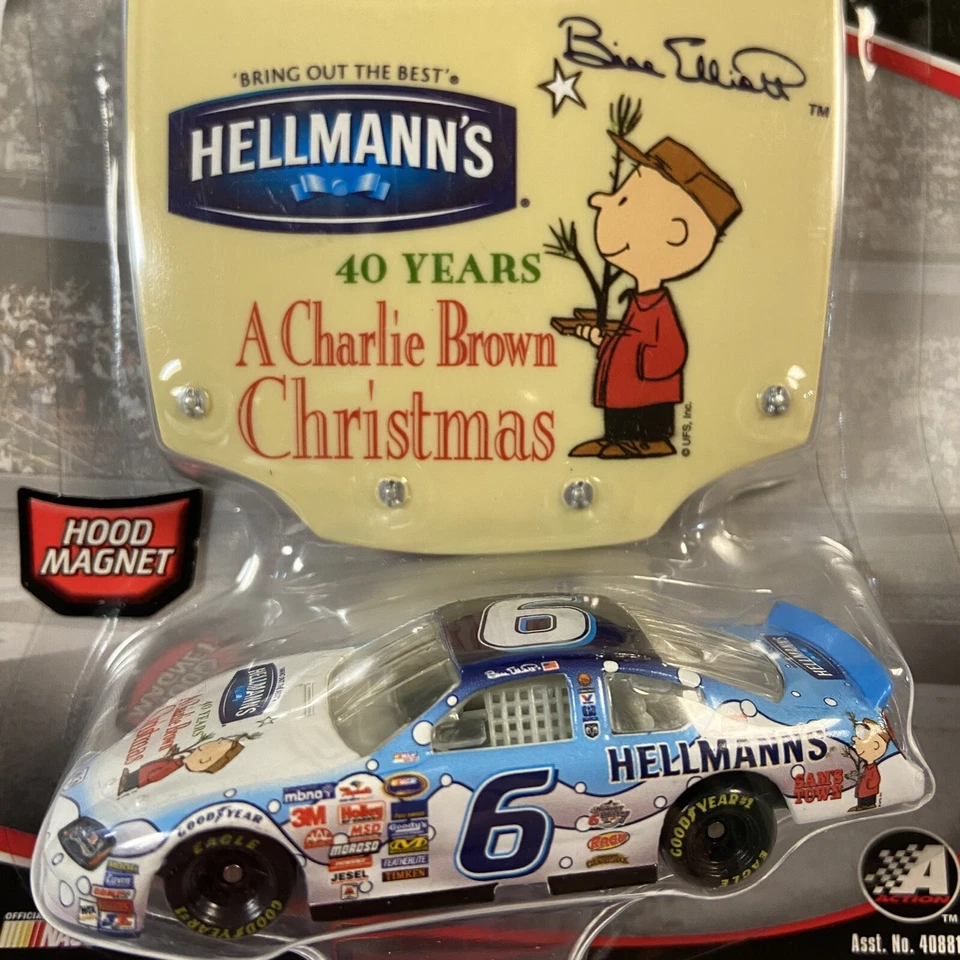 Coche Bill Elliott #6 A Charlie Brown Christmas Hellman's 2006 Winners Circle 1:64 Foto 1 de 4
