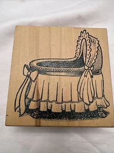 Cuna Mail Expressions sello de goma madera 4" cuna de bebé - Imagen 1 de 4
