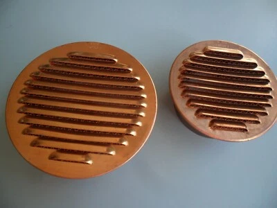 GRIGLIA AERAZIONE TONDA AD INCASSO IN RAME PER PRESA ARIA DIAMETRO 100 o 120 - Immagine 1 di 2