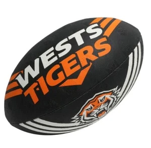43555 WESTS TIGERS WESTS NRL LOGO KIDS SMALL MINI 11" FOOTBALL FOOT BALL FOOTY - Picture 1 of 1