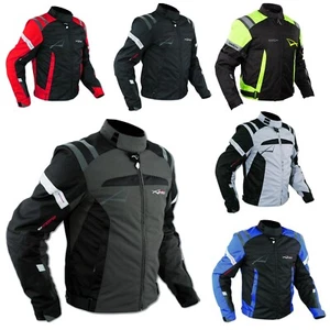 Sports Jacket Touring Fabric Motorcycle Sanity CE Protections Removable Scooter - Picture 1 of 15