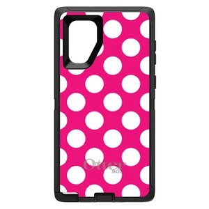 OtterBox Defender for Galaxy Note (Choose Model) White & Hot Pink Polka Dots - Picture 1 of 11
