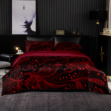 Red Luxury Bedding Set Duvet Cover 264x228 With Pillowcase,240x220 Quilt Cover