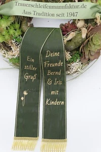 Kranzschleife Trauerschleife  Grabschleife Text wählbar  - Bild 1 von 17