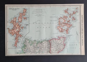 Antique (1907) map - Northern Scotland / Orkneys / Shetland Islands - Harmsworth - Picture 1 of 10