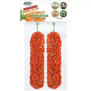 Munchers Bastoncini da Masticare con Carota - Trattamento per Conigli e Altri Piccoli Animali - Foto 1 di 9