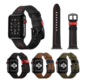 Leder Uhrband Armband Armband Ersatz für Apple Watch 38 mm 40 mm 42 mm 44 mm - Bild 1 von 3
