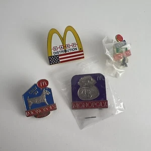 McDonalds Werbung Anstecknadeln, 4 Stück - Vintage Pins, Sammlerstück - Monopoly - Bild 1 von 3