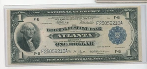 1918 $1 Federal Reserve Bank of Atlanta, Georgia National Currency Note - RK473 - Picture 1 of 2
