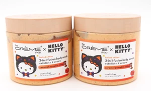 (2) Crème Shop Hello Kitty LTD Gold CARAMEL PUMPKIN LATTE Body Scrub 14.1oz Lot - Picture 1 of 12