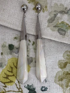 Pendientes colgantes largos vintage madreperla - Imagen 1 de 14