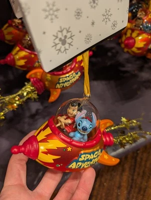 NEW🌟2025 Disney Parks Lilo And Stitch Spaceship Adventure Christmas Ornament - Image 1 of 4