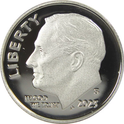 Moneda de 10c S Roosevelt 2023 elección prueba revestida Foto 1 de 4