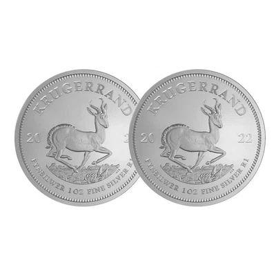 Lot of 2 - 2022 South Africa Silver Krugerrand 1 oz BU - Image 1 of 3