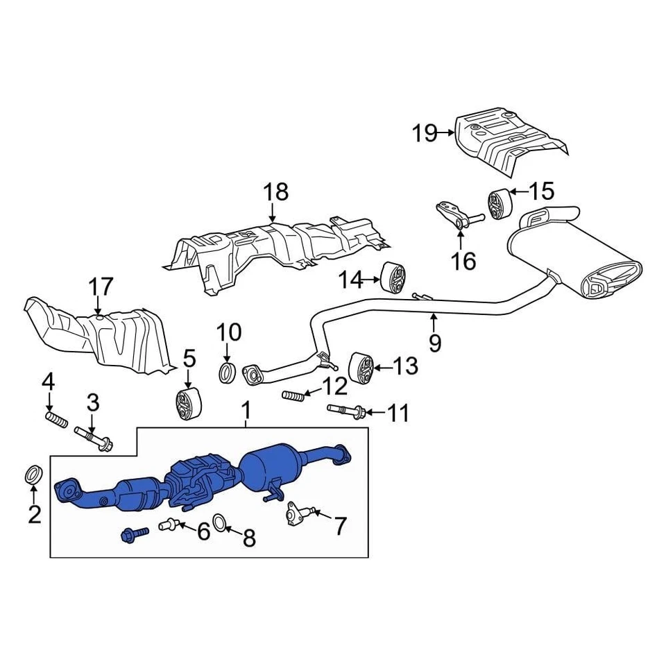 For Toyota Prius 2016-2017 Toyota 1741037B72 Catalytic Converter - Image 1 of 1