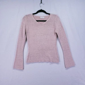 Yinier Lady Pale Pink Sweater Women's V-Neck Long Sleeve Pullover Knit Top - Picture 1 of 13