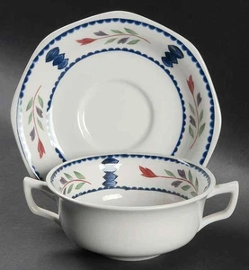 Adams China Lancaster Flat Cream Soup Bowl & Breakfast Saucer Set 2491256 - Picture 1 of 1