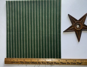 GREEN Dunroven Ticking Stripe Homespun Fabric 1/2 Yard or 1 Yard YOU CHOOSE - Picture 1 of 2